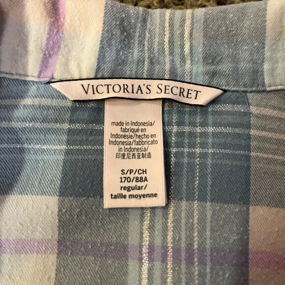 Victoria’s Secret Pajama Set Womens S Used 2 Piece Plaid Flannel Cotton Modal - Picture 6 of 16